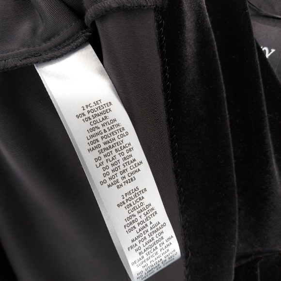 Alex Evenings Pant Suit Set Women 2X Black Velvet Sequin Party Event Wedding - Picture 15 of 16